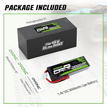 BABAチャン2 Amazon.com: OVONIC 7.4V Lipo Battery 5000mAh 50C 2S Lipo